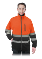 Bluza z polaru odblaskowa REIS POLSTRIP - pomarańczowo-czarna